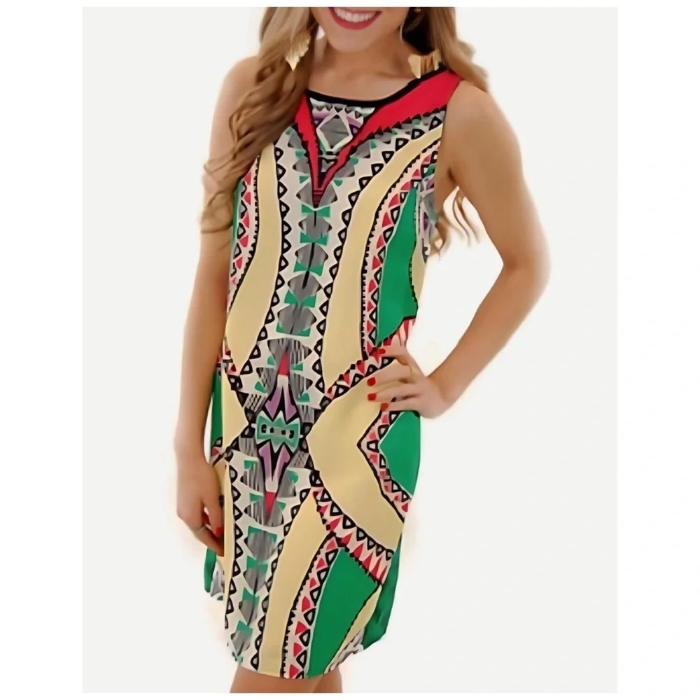 NEW! GLAM Mirror-Image Print Shift Dress! - Picture 3 of 10